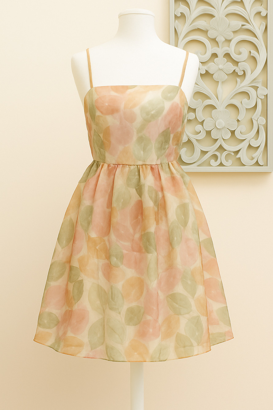 Aura S Organza Floral Sundress Cottagecore Academia Wedding Party Guest Dress
